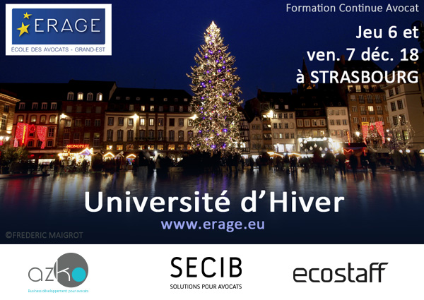 Nous avons hâte de vous retrouver pour l'Université d'Hiver organisée par l'ERAGE à Strasbourg du 6 au 7 décembre ! 