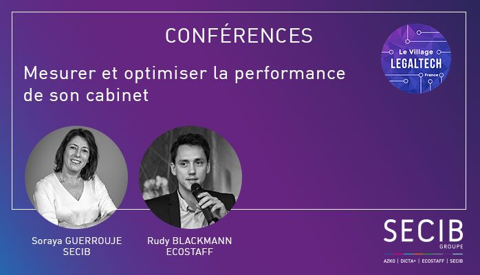 Participez à notre conférence du 28 novembre à 11h30 au Village de la #Legaltech avec Rudy Blackmann, directeur ECOSTAFF et Soraya Guerrouje responsable commercial Paris SECIB