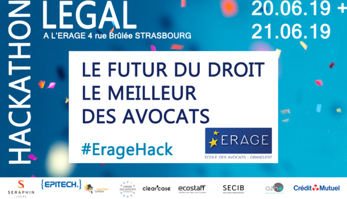 Nous soutenons en tant que partenaire la finale du Legal Hackathon 2019 organisée par l'ERAGE et Seraphin.legal ! Rendez-vous le 21 juin !