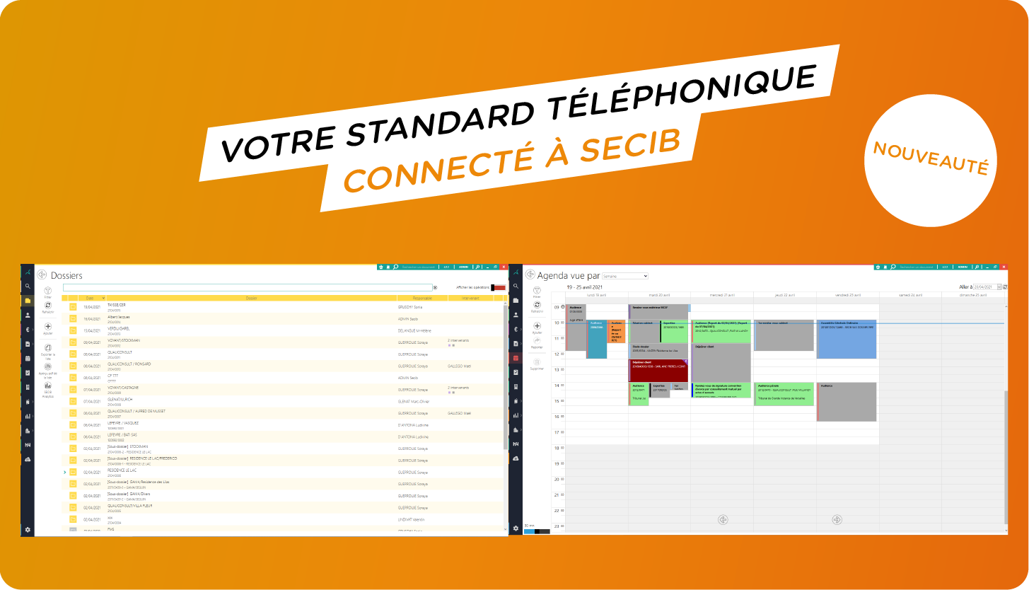 Votre standard téléphonique Ecostaff connecté à votre logiciel SECIB 